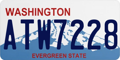WA license plate ATW7228