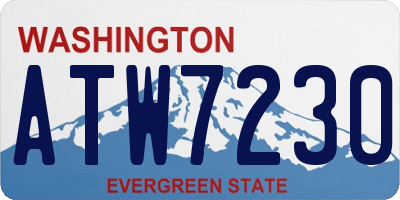 WA license plate ATW7230