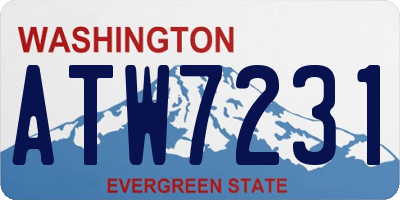 WA license plate ATW7231