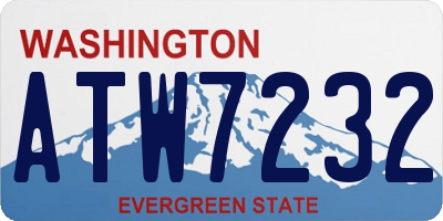 WA license plate ATW7232