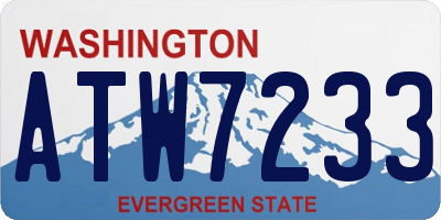 WA license plate ATW7233