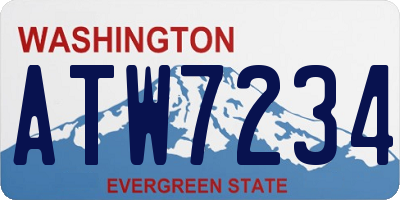 WA license plate ATW7234