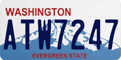 WA license plate ATW7247