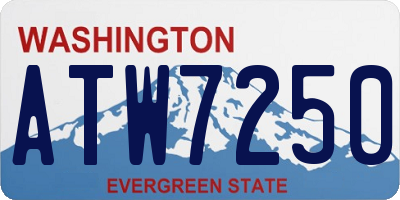 WA license plate ATW7250