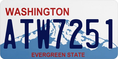 WA license plate ATW7251