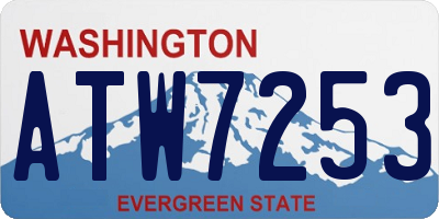 WA license plate ATW7253