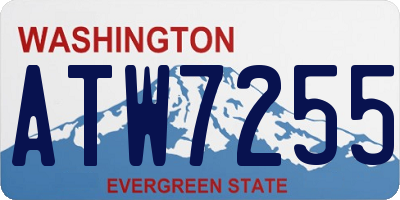 WA license plate ATW7255