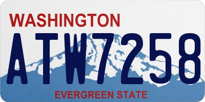WA license plate ATW7258