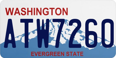 WA license plate ATW7260