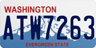 WA license plate ATW7263