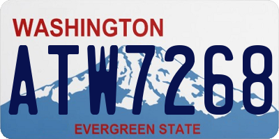 WA license plate ATW7268