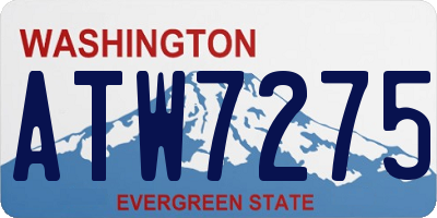 WA license plate ATW7275