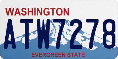 WA license plate ATW7278