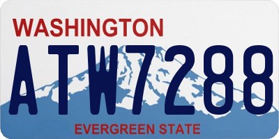 WA license plate ATW7288