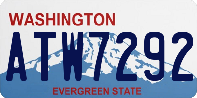 WA license plate ATW7292
