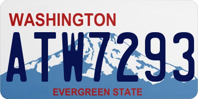 WA license plate ATW7293