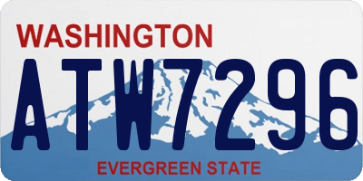 WA license plate ATW7296