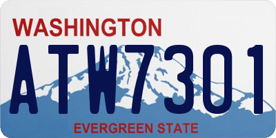 WA license plate ATW7301