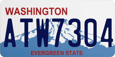 WA license plate ATW7304