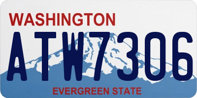 WA license plate ATW7306