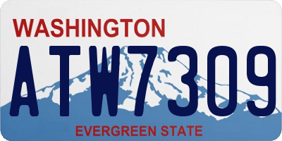 WA license plate ATW7309
