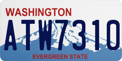 WA license plate ATW7310