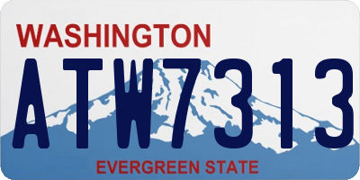 WA license plate ATW7313