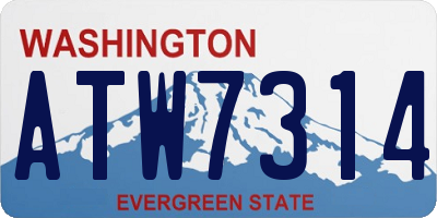 WA license plate ATW7314