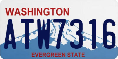 WA license plate ATW7316