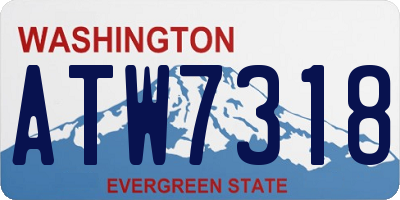 WA license plate ATW7318