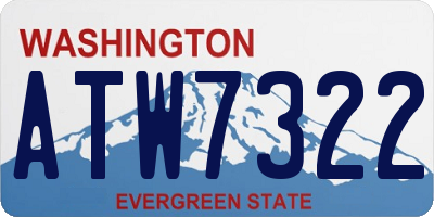 WA license plate ATW7322