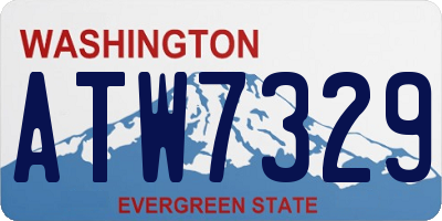 WA license plate ATW7329