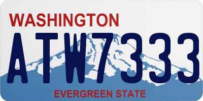 WA license plate ATW7333