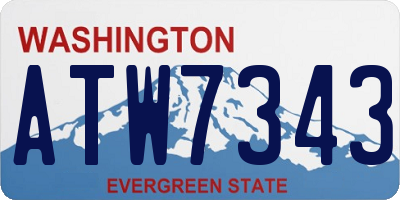 WA license plate ATW7343