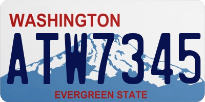 WA license plate ATW7345