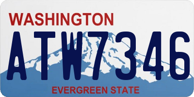 WA license plate ATW7346