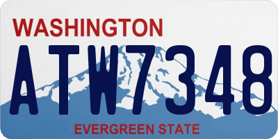 WA license plate ATW7348