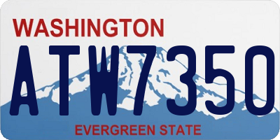 WA license plate ATW7350