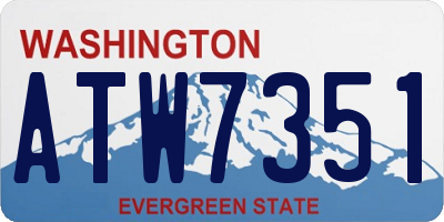 WA license plate ATW7351