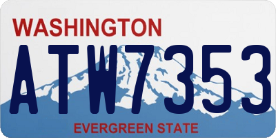 WA license plate ATW7353