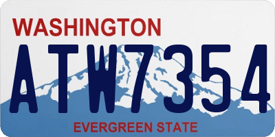 WA license plate ATW7354