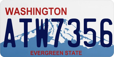 WA license plate ATW7356
