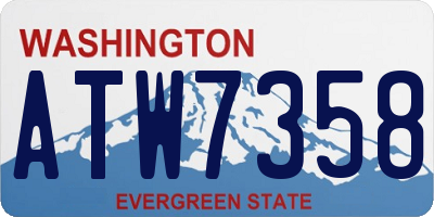 WA license plate ATW7358