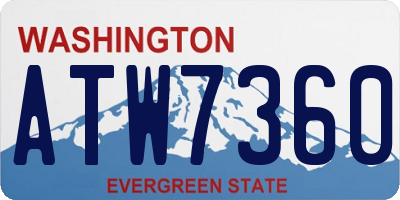 WA license plate ATW7360