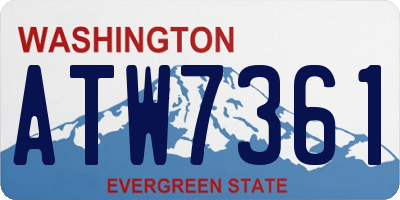 WA license plate ATW7361