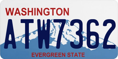 WA license plate ATW7362