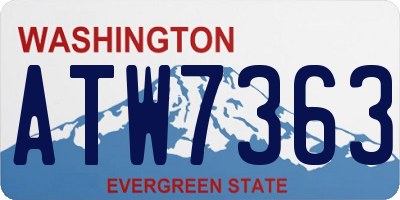 WA license plate ATW7363