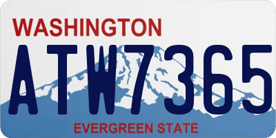 WA license plate ATW7365