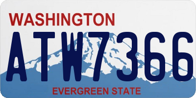 WA license plate ATW7366