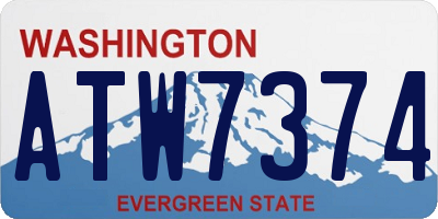 WA license plate ATW7374